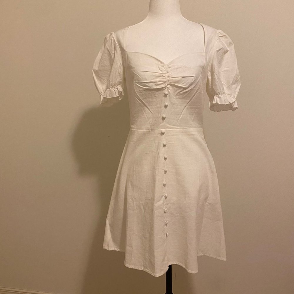 Mini White Dress with puff
